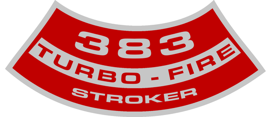 383 Stroker Air Cleaner Decal for Vintage 1960s Chevy Impala, Biscayne, Corvette, C10, Blazer, and More!