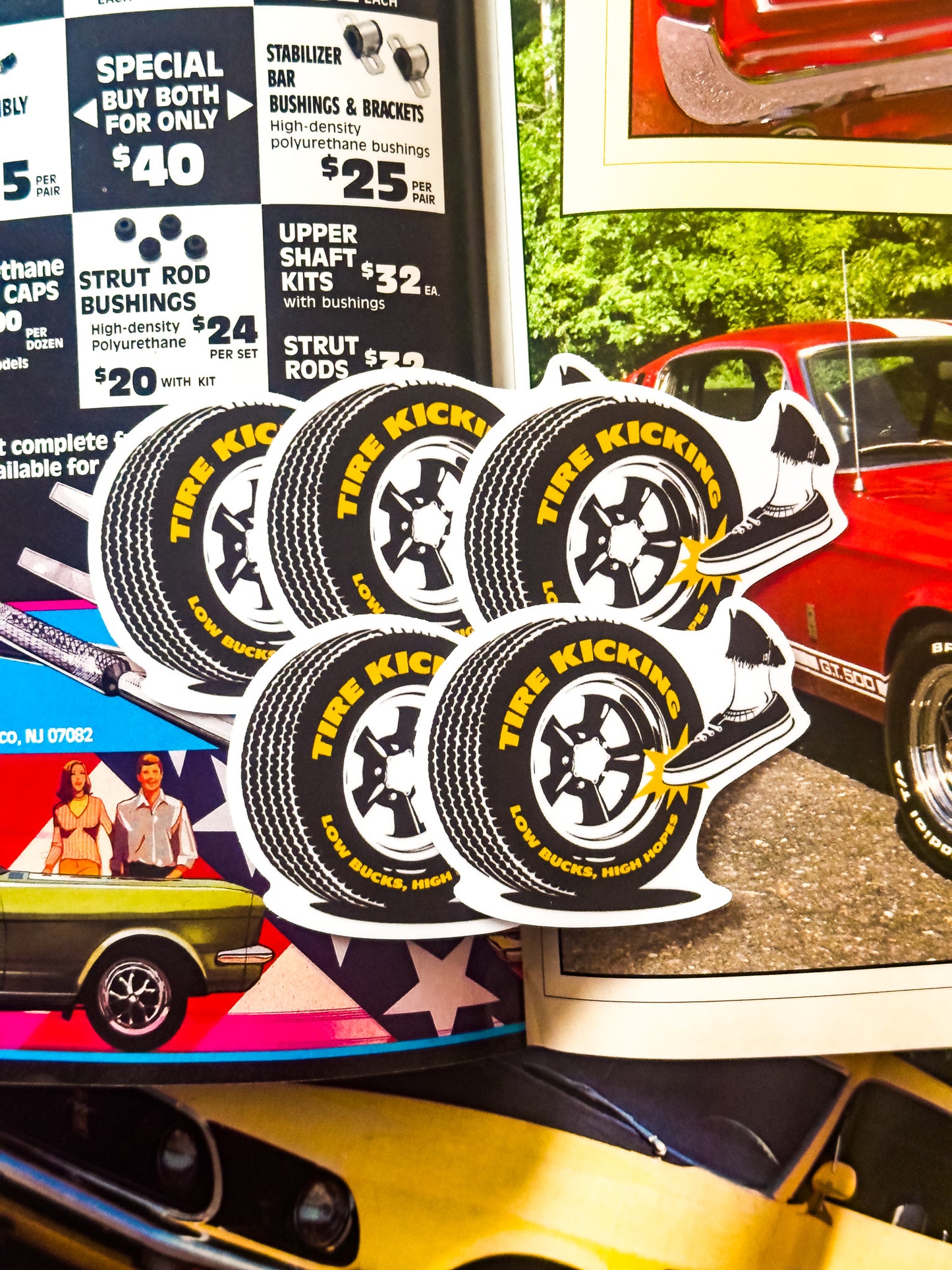 Tire Kicking Slogan Sticker 2.5" 5 Pack